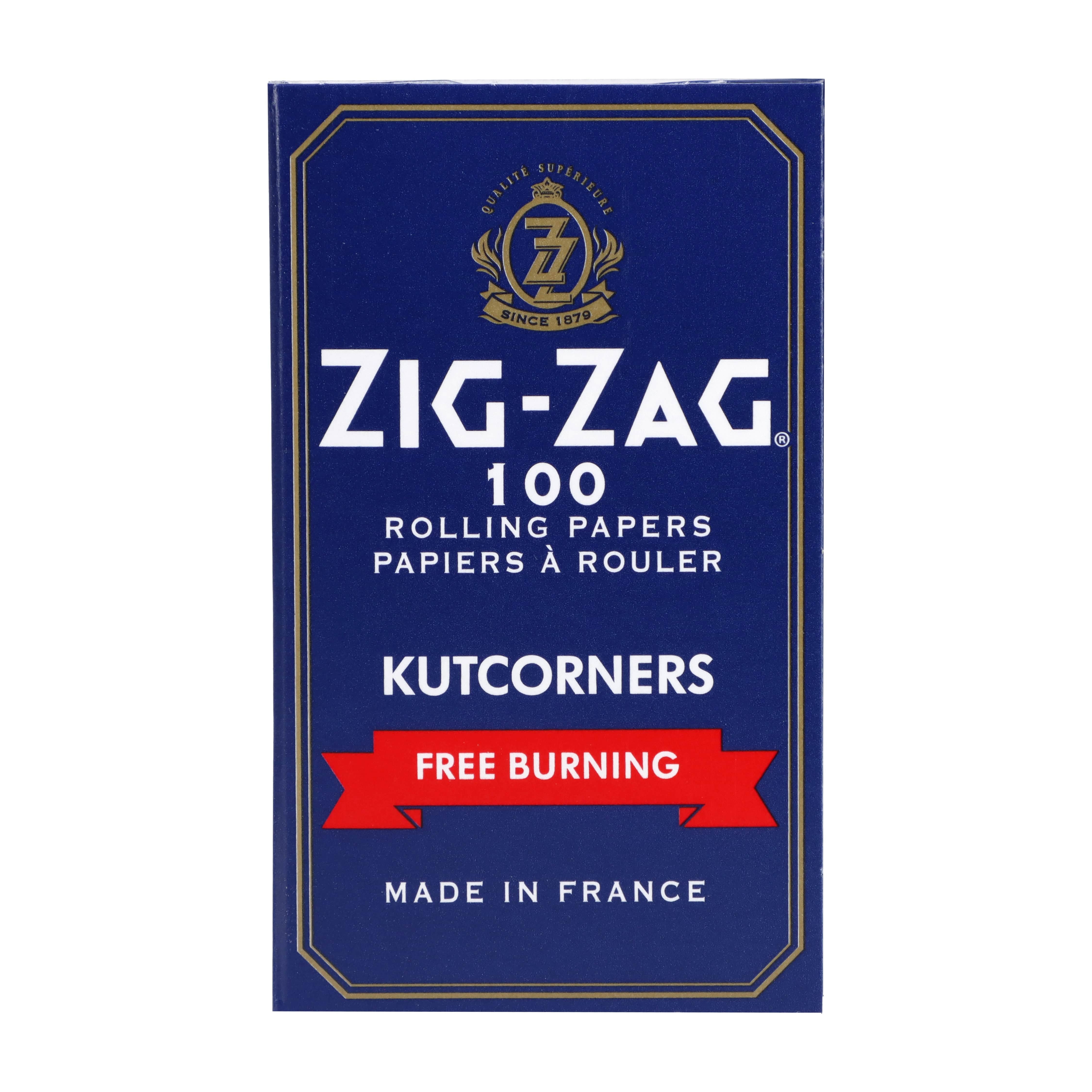 Zig Zag Kut Corners Free Burn Rolling Papers - Blue - Single Wide