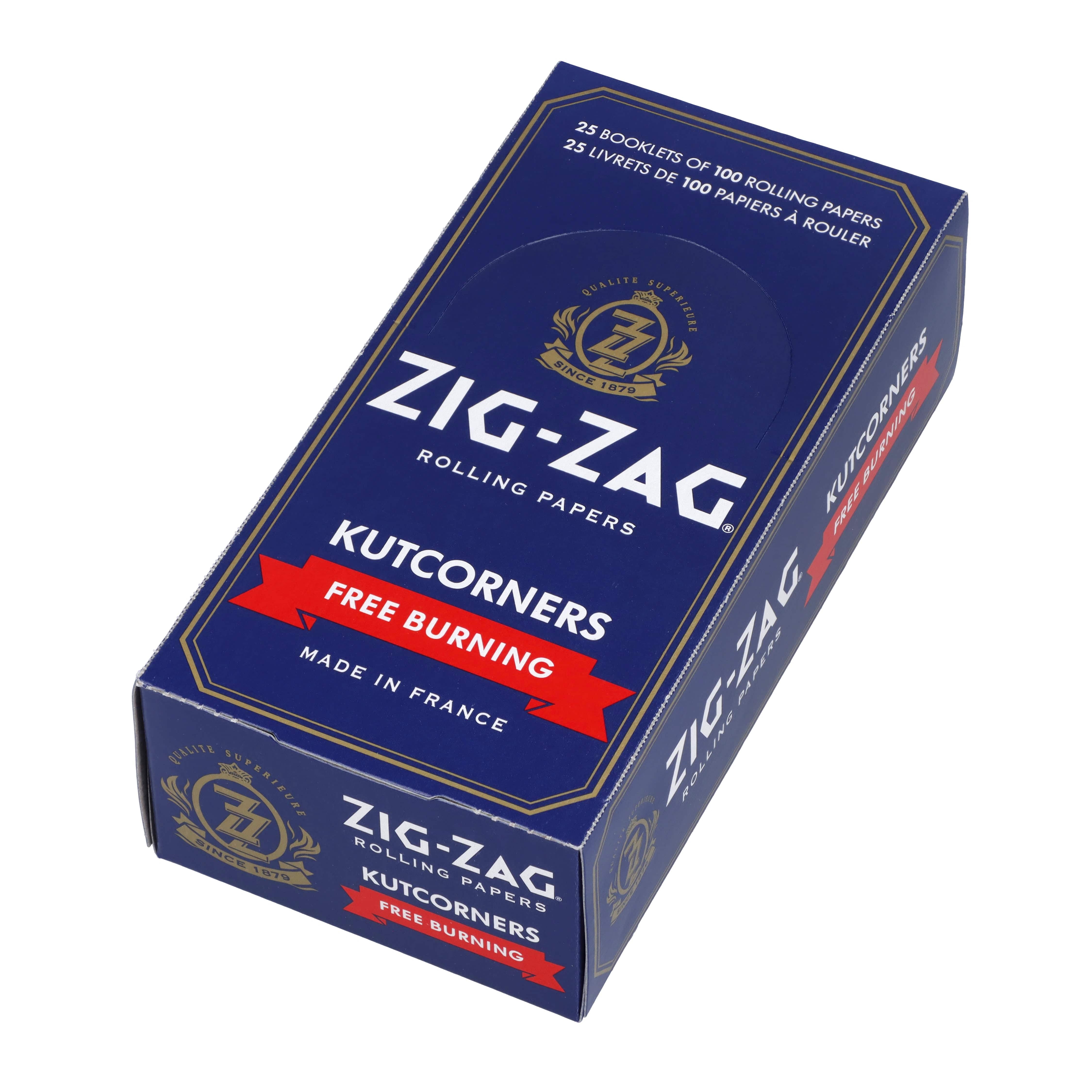 Zig Zag Kut Corners Free Burn Rolling Papers - Blue - Single Wide - Image 2